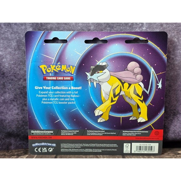 Pokemon TCG Raikou Blister Pack 2-Pack Set Phantasma Flames Mega Evolution Coin - Picture 6 of 7